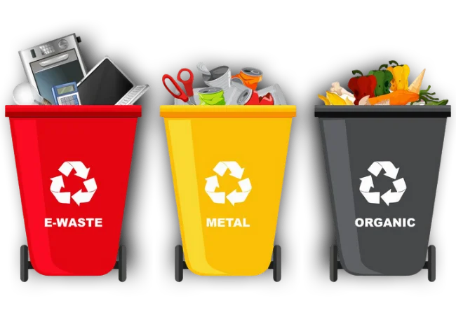 Vaciado de pisos cubos de reciclaje