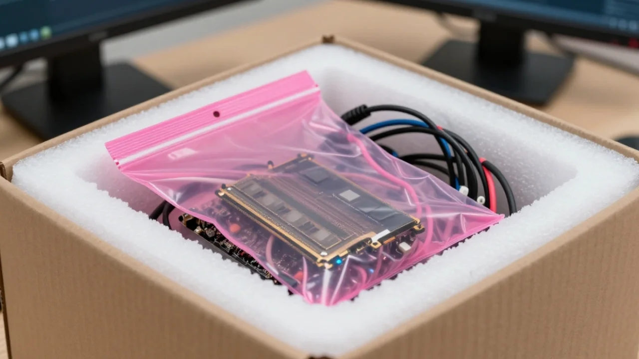 Materiales para embalar equipo electrónico con protección antiestática